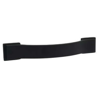 Architectural Smooth 3-1/2" Centre to Centre Matte Black Arch Drawer Pull