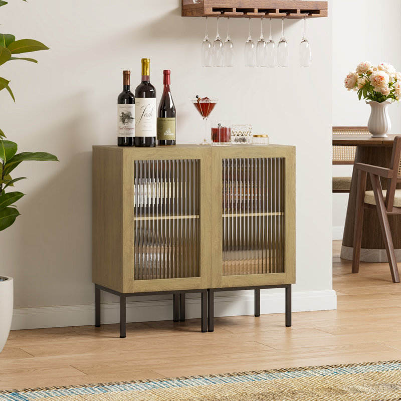 Ensemble de vin avec 2 portes, Beige