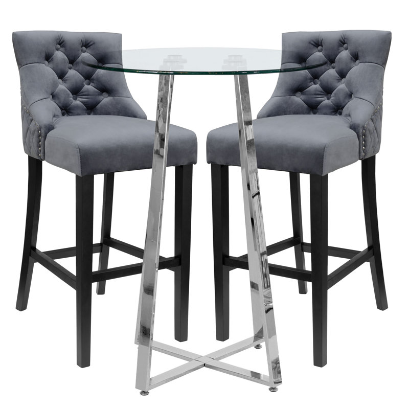Geremia 2 - Person Dining Set, Dark Grey