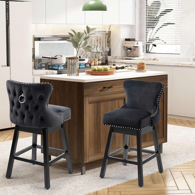 Tabouret pivotant 29 po Angelicamae, 2, Noir, noir, noir, noir