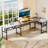 Manasa 83" U-Shape Computer Desk with LED Light Strip and Sockets-1195743776