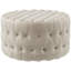 Repose-pieds 31,5 po, grand tabouret rembourré en velours avec capitonnage et siège rembourré pour le salon, le vestibule, beige-843043779