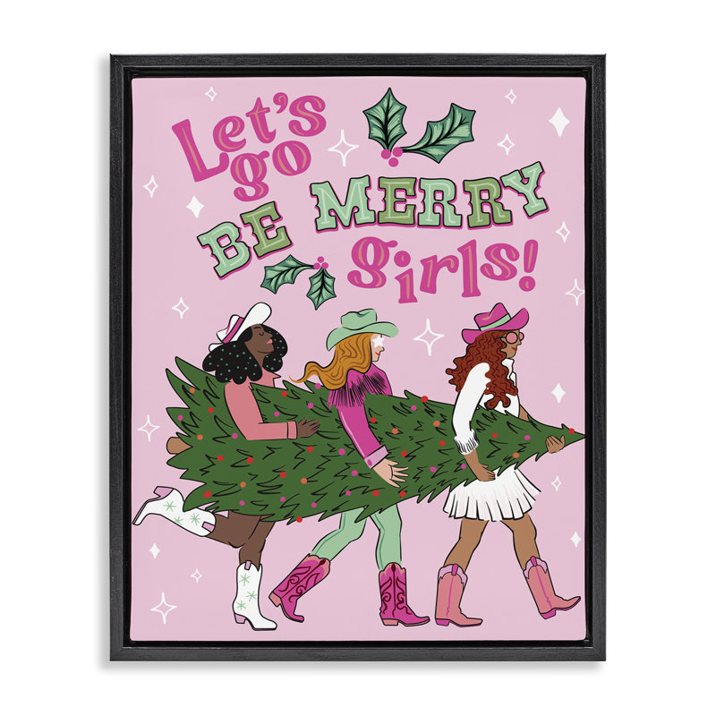 «Be Merry Christmas Cowgirls», art mural sur toile par Arrolynn Weiderhold