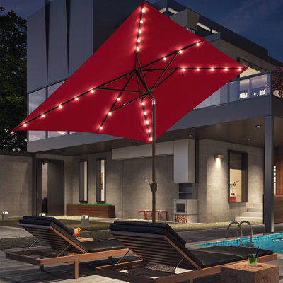 Lunsford 10' x 6.5' Rectangular Lighted Market Umbrella