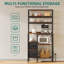  Kitchen Storage Rack With Power Outlet, 2 AC Outlets 2 USB Ports, Baker's Rack With 2 Drawers And 4 Hooks, Microwave Shelf-201999320