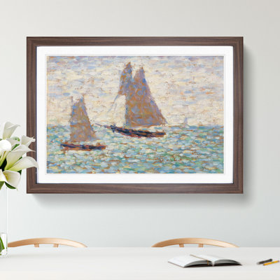 Two Sailboats at Grandcamp by Georges Seurat - Picture Frame Painting