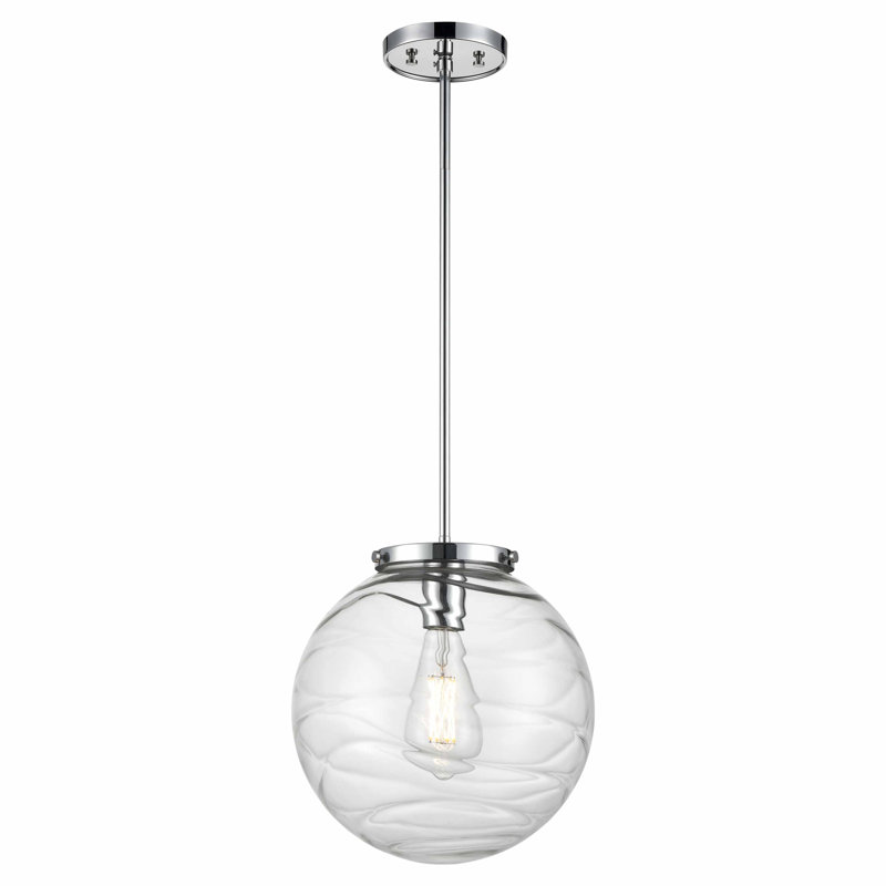 Luminaire sphère suspendu 1 lumières simple Colombard, Chrome