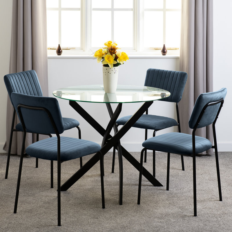Yelena 4 - Person Dining Set, Blue
