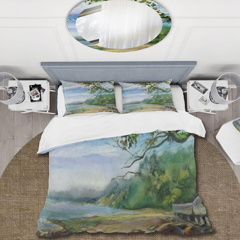 Ensemble de housse de couette nautique et côtier Coast of The Baltic Sea - Microfibre polyester