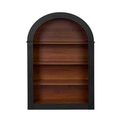 Bibliothèque, grande bibliothèque à 4 tablettes, bibliothèque arquée en bois à plancher ouvert de 45,66 po, grand rangement pour bibliothèque, chambre à coucher et salon