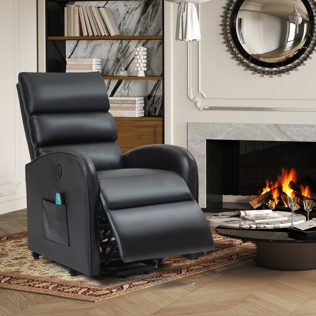 Faux Leather Heated Massage Chair Latitude Run®