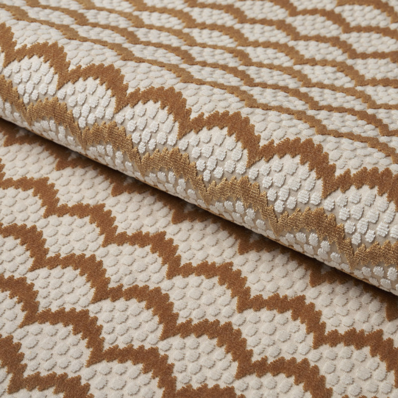 Schumacher x Neisha Crosland Pollen Cut Velvet Fabric, Ochre