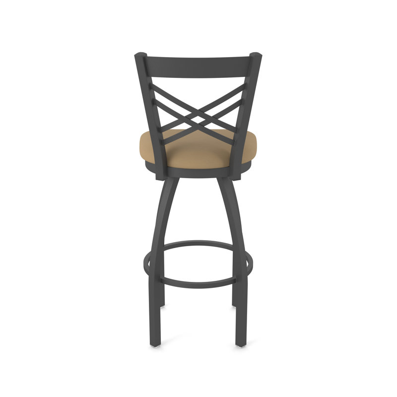 820 Catalina Swivel Stool, Pewter, Vinyl-Canter Sand, Extra Tall (36" Seat Height)