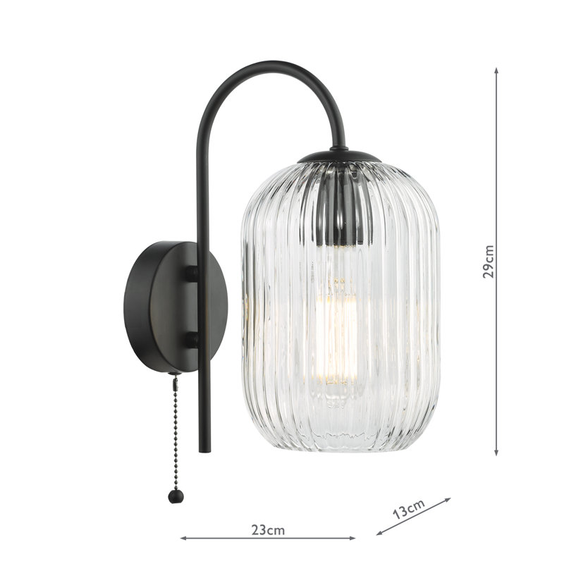 Wall Light, Black, Clear