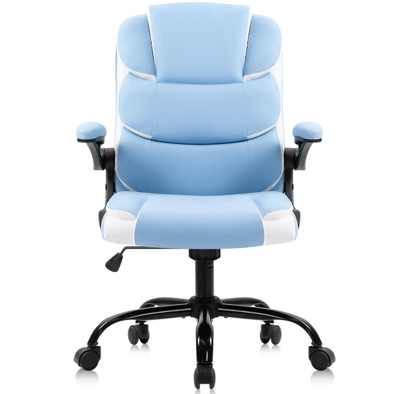 Fauteuil de direction en similicuir, Bleu