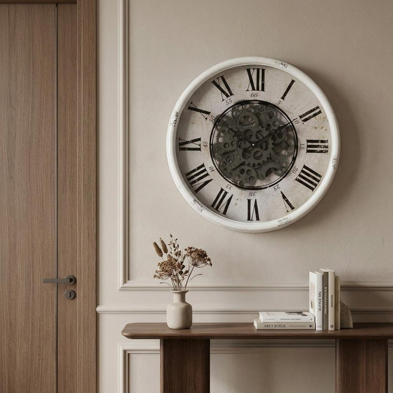 Draevyn Wall Clock, White/Black