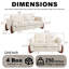 Ensemble canapé et causeuse 2 pièces en velours beige capitonné avec pieds en bois d'hévéa brun-129147559