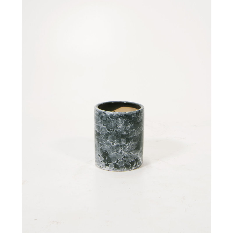 Pot à fleurs en céramique Lisburn, Marbre vert, H 5 po x l 4,7 po x P 4,7 po