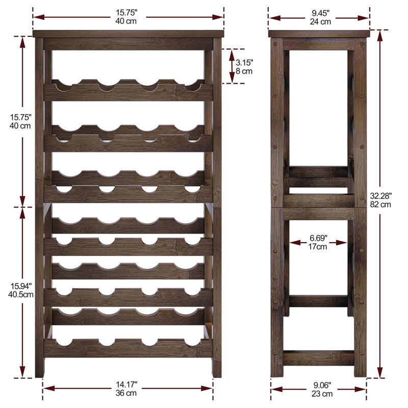 Bacote Wine Bottle Rack, Mahogany