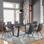 Ensemble de 4 chaises de salle à manger à dossier capitonné gris anthracite et bronze industriel-363520862
