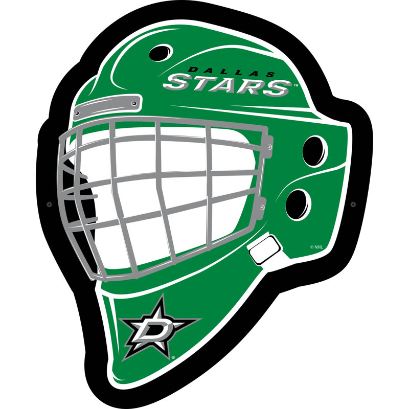 NHL LED Helmet Shaped Lighted Wall Sign, Dallas Stars