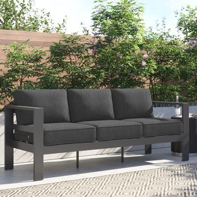 Arnhildur Bolanle 76" Wide Outdoor Patio Sofa with Cushions