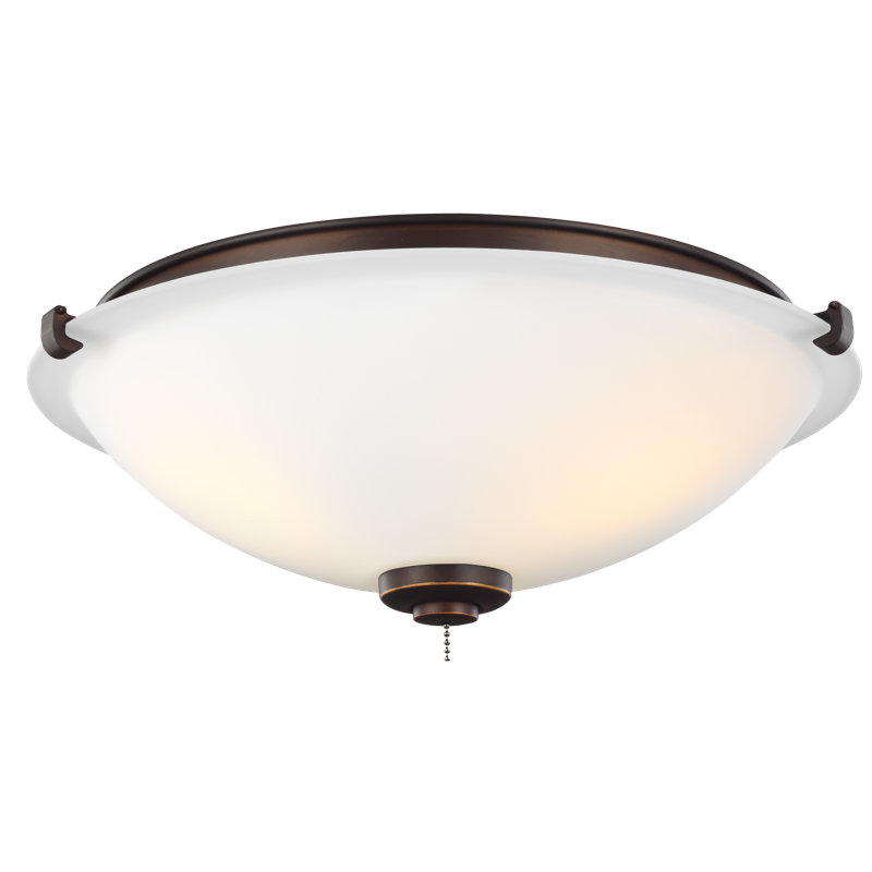 3 - Light Bowl Ceiling Fan Light Kit, Roman Bronze