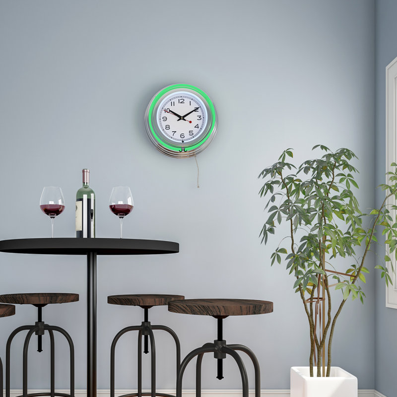 Horloge murale 14 po Atalee, Vert
