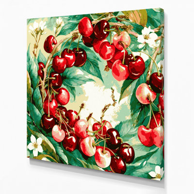 Fruit, cerise acérola beige, art mural sur toile