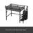 Twin Size Loft Bed With Stairs, Metal Full Loft Bed With Storage Shelves-1794069982