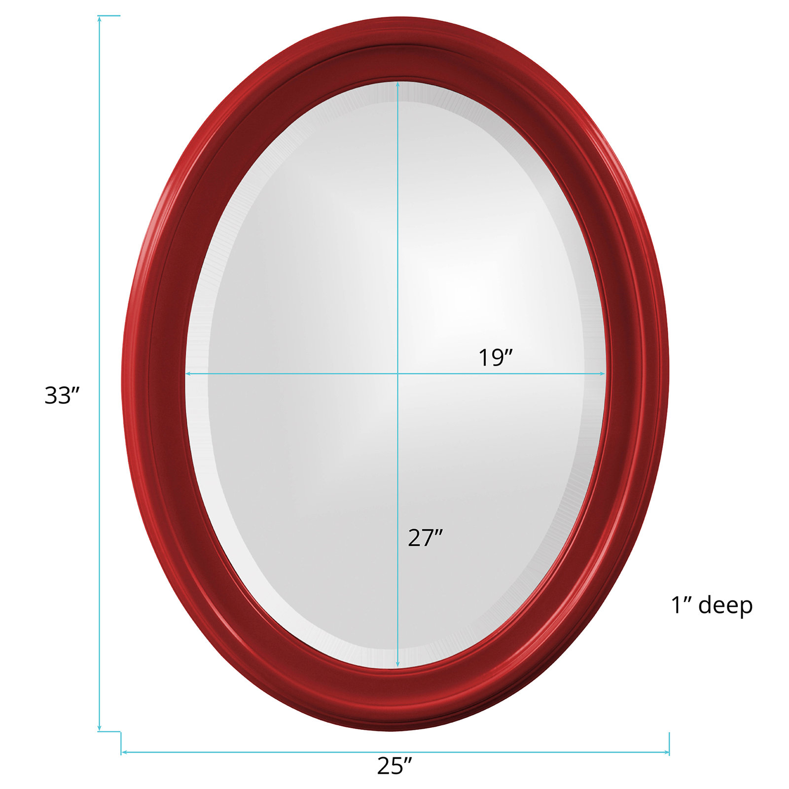 Borna 25" Mirror, Red