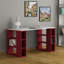 Simone Modern Desk with Built-in Bookcase – Stylish Workspace Desk with 6 Open Shelves-134172670-24070010-94592015