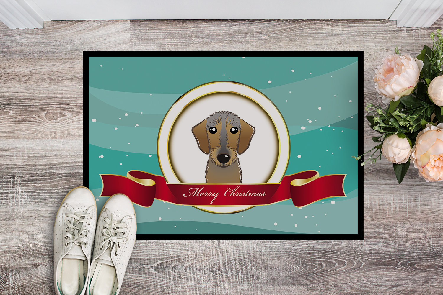Caroline's Treasures Wirehaired Dachshund Merry Christmas Non-Slip