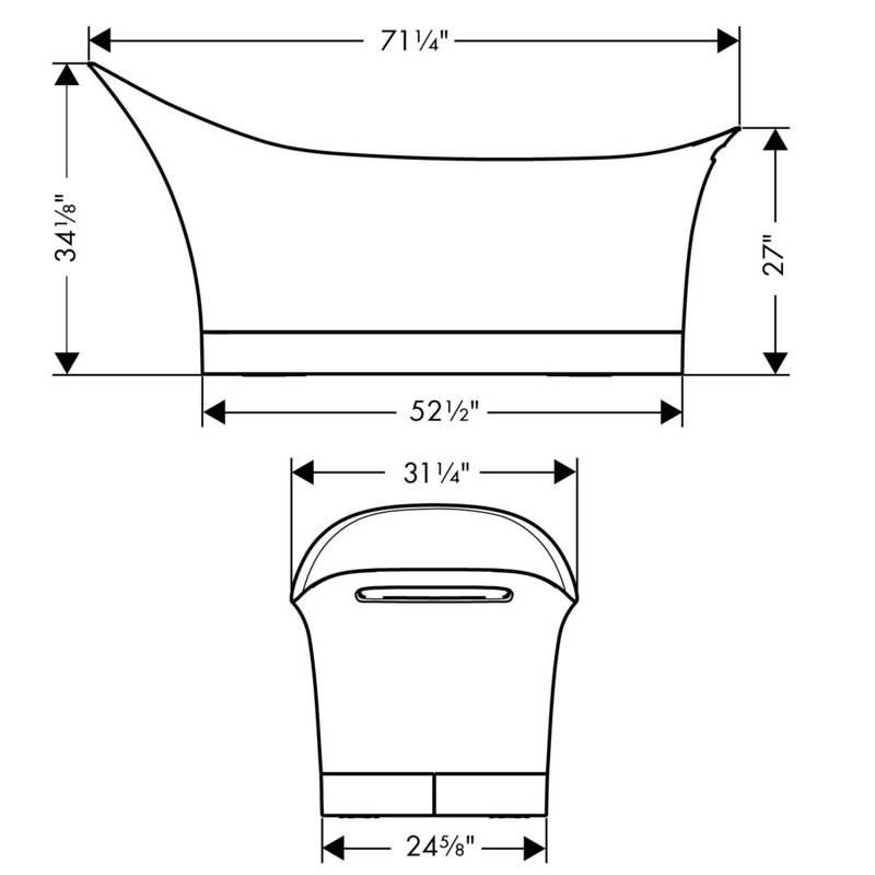 Urquiola 71.25'' L Freestanding Soaking Bathtub