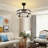 19.7" Dimmable Glass Bladeless Ceiling Fan With Remote Control And Light Kit
