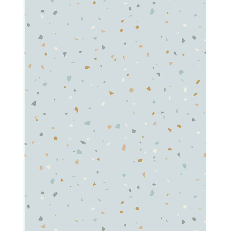 7m x 75cm Matte Terrazzo Effect Wallpaper Roll, Blue