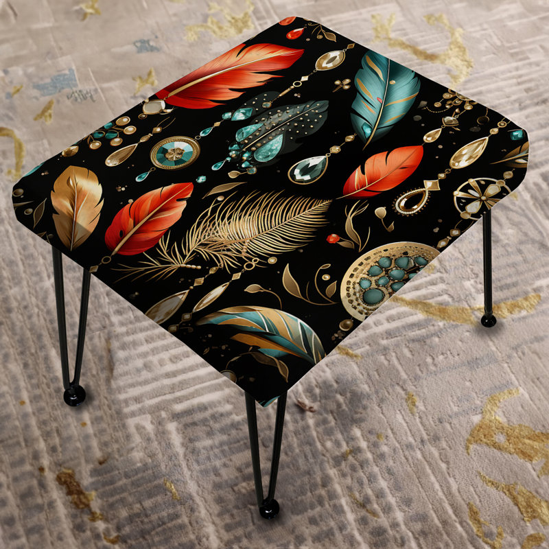 Ruta - Black Jewelry Boho Chic - Boho Rectangle Ottoman