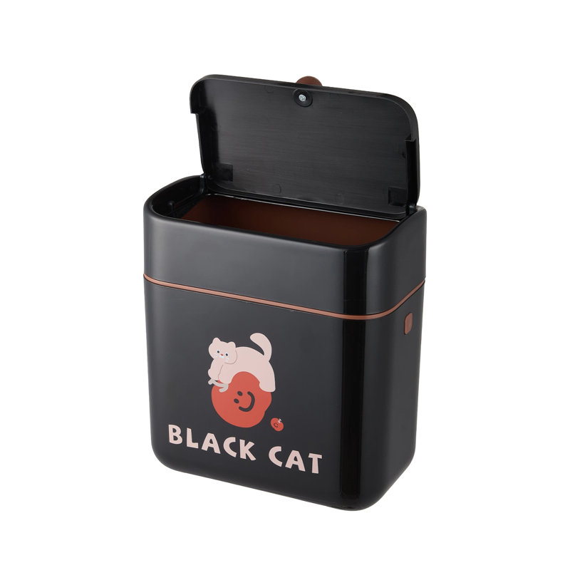 PP；ABS Kitchen Trash Can, Black
