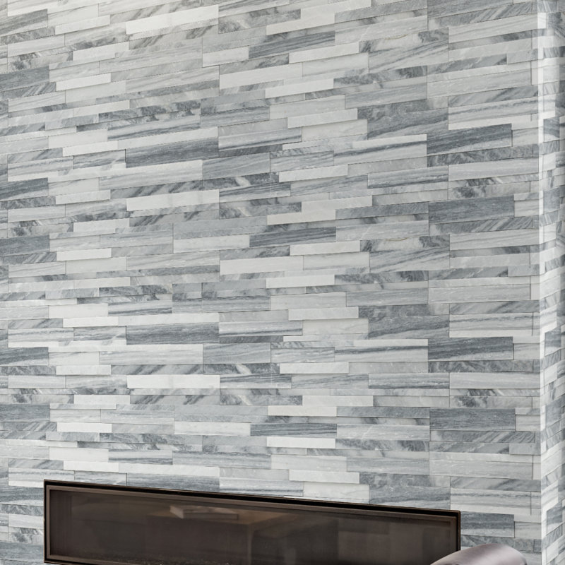 6 in. x 24 in. Honed Natural Stone Ledger Panel Wall Tile, Glacier Gris