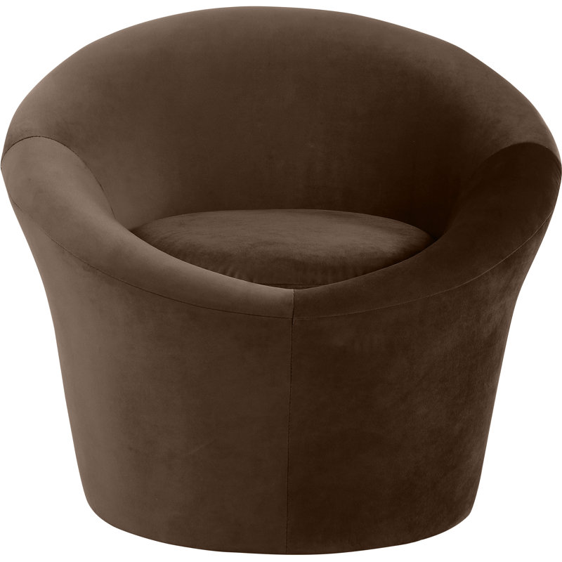 Fauteuil d'appoint en velours Tristan, Velours brun