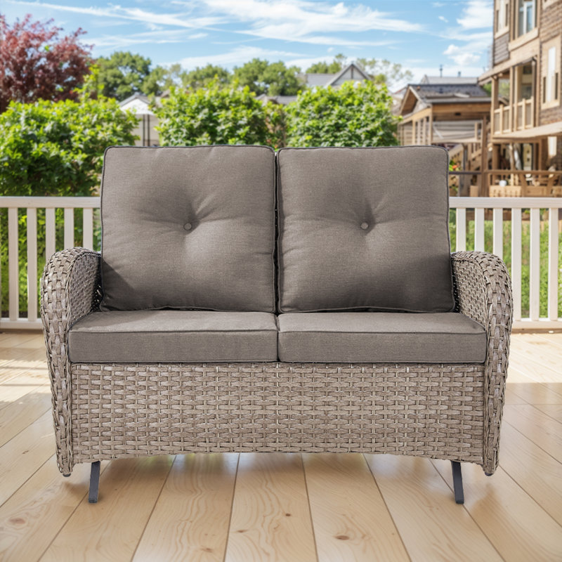 Causeuse de patio Valierius avec coussins résistants à l'eau - expérience de glisse en douceur et conception durable pour la détente dans la cour, le jardin et le balcon