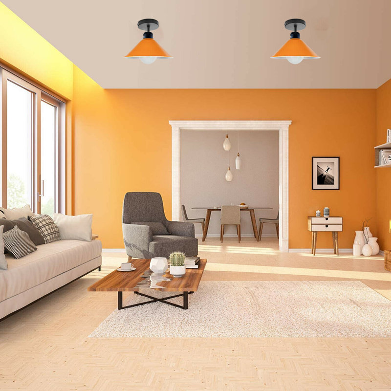 Bustos Semi Flush Mount, Orange