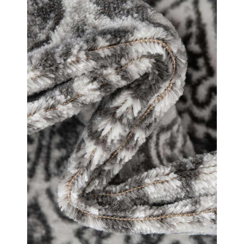Tapis gris foncé / ivoire Affleck, Rectangle 2 pi x 3 pi 1 po