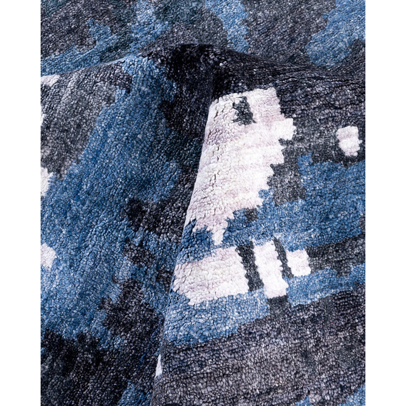 Overdyed One-of-a-Kind Rectangle 9'1" X 12'1" Hand Knotted Area Rug