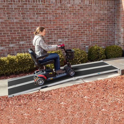 Rampe pour personnes à mobilité réduite pliable en aluminium 10pi avec poignée, pour fauteuil roulant, marchepied, scooter, seuil, portes
