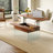 Multifunctional Lift Top Coffee Table -Dark  Color Grain Sticker, Essential For Modern Homes.Tempered Glass Legs,Lift Top Feature.Perfectly Fitting Into Living Rooms And Office.-645415817