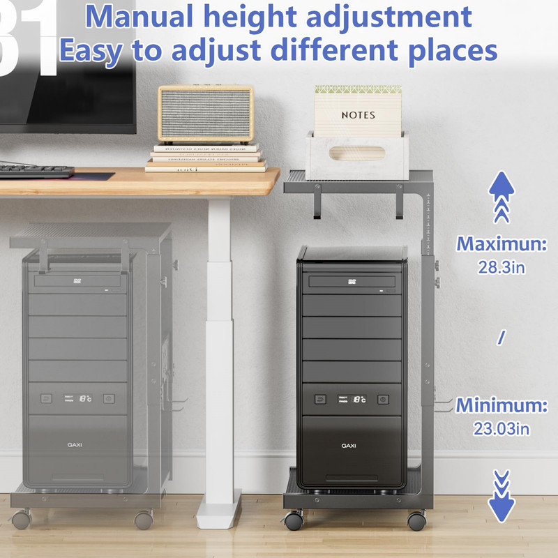 71.8cm H x 48.7cm W CPU Holder with Wheels