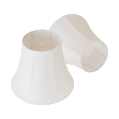 Un ensemble de 2 abat-jours, abat-jour blanc moyen 7 x 14 x 10 pouces, abat-jour en forme de corne de lampe de bureau, facile à assembler, tissu en lin naturel, petit abat-jour