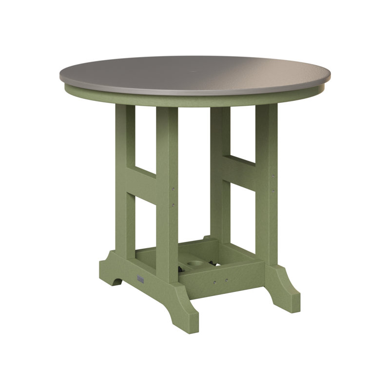 Table de salle à manger Garden Classic, H 30,87 po x l 38 po x P 38 po, Acier inoxydable martelé, Sauge