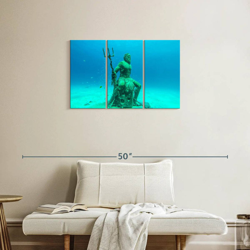 Kelan Sunken Poseidon Statue, 20" H x 33" W